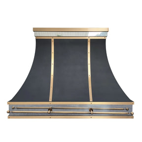 Fobest Luxury Black Range Hood with Straps FSS-124-Stainless Steel Range Hood-Fobest