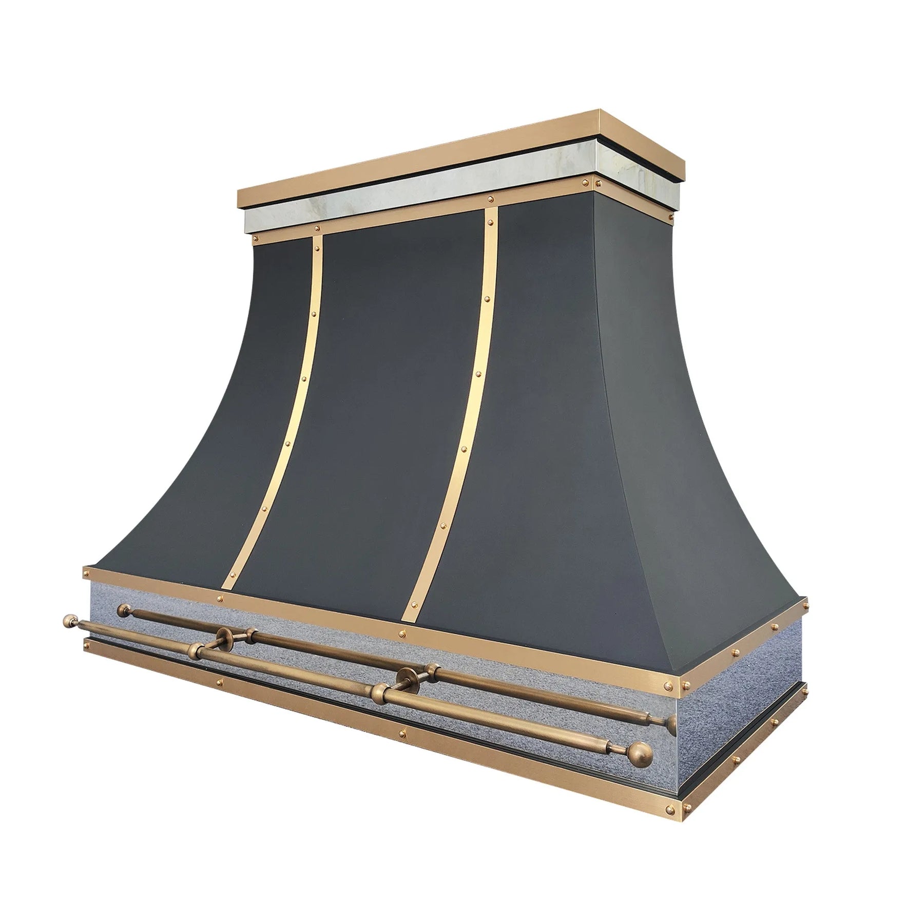 Fobest Luxury Black Range Hood with Straps FSS-124-Stainless Steel Range Hood-Fobest