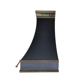 Fobest Luxury Black Range Hood with Straps FSS-124-Stainless Steel Range Hood-Fobest
