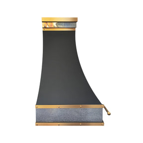 Fobest Luxury Black Range Hood with Straps FSS-124-Stainless Steel Range Hood-Fobest