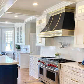 Fobest Luxury Black Range Hood with Straps FSS-124-Stainless Steel Range Hood-Fobest