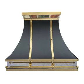 Fobest Luxury Black Range Hood with Straps FSS-124-Stainless Steel Range Hood-Fobest