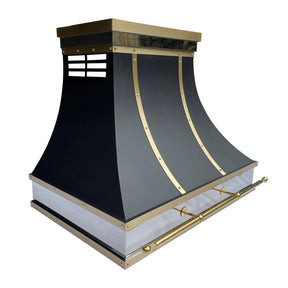 Fobest Luxury Black Range Hood with Straps FSS-124-Stainless Steel Range Hood-Fobest