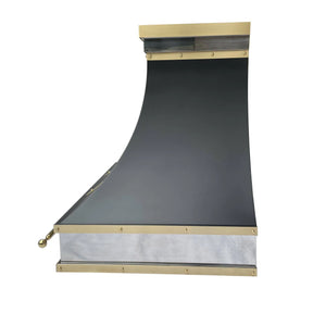 Fobest Luxury Black Range Hood with Straps FSS-124-Stainless Steel Range Hood-Fobest