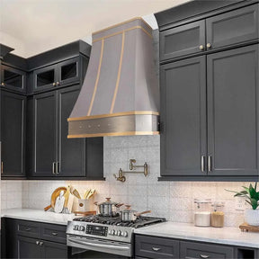 Fobest Luxury Stainless Steel Kitchen Hood with Brass Finishes FSS-77-Stainless Steel Range Hood-Fobest
