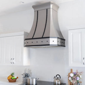 Fobest Matte Stainless Steel Range Hood with Black Straps FSS-112-Stainless Steel Range Hood-Fobest