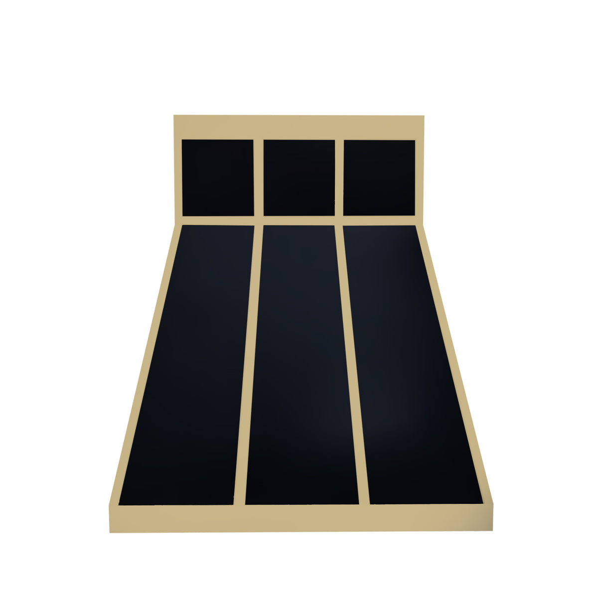 Fobest Modern Black Range Hood with Brass Grid Panel Design FSS-377-Stainless Steel Range Hood-Fobest