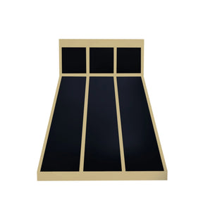 Fobest Modern Black Range Hood with Brass Grid Panel Design FSS-377-Stainless Steel Range Hood-Fobest