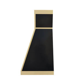Fobest Modern Black Range Hood with Brass Grid Panel Design FSS-377-Stainless Steel Range Hood-Fobest