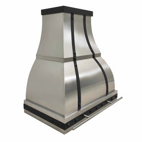Fobest Modern Stainless Steel Range Hood with Black Accents FSS-214-Stainless Steel Range Hood-Fobest