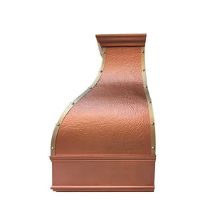 Fobest Natural Copper Range Hood with Brass Accent FCP-85-Copper Range Hood-Fobest