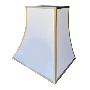 Fobest Pyramid White Range Hood with Brass Trim FSS-92-Stainless Steel Range Hood-Fobest