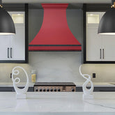 Fobest Red Custom Metal Range Hood with Black Trim FSS-414-Stainless Steel Range Hood-Fobest