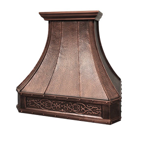 Fobest Rustic Custom Copper Kitchen Hood with Embossed Apron FCP-271-Copper Range Hood-Fobest