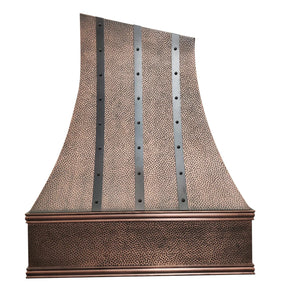 Fobest Slanted Custom Kitchen Vent Hood with Straps FCP-274-Copper Range Hood-Fobest