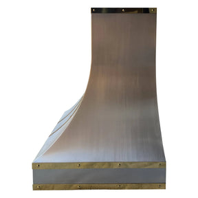 Fobest Sloped Stainless Steel Range Hood with Brass Accent FSS-17-Stainless Steel Range Hood-Fobest
