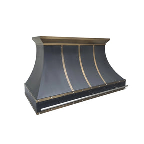 Fobest Stainless Range Hood with Aged Brass Band FSS-352-Stainless Steel Range Hood-Fobest