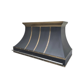 Fobest Stainless Range Hood with Aged Brass Band FSS-352-Stainless Steel Range Hood-Fobest
