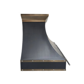 Fobest Stainless Range Hood with Aged Brass Band FSS-352-Stainless Steel Range Hood-Fobest