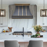 Fobest Stainless Range Hood with Aged Brass Band FSS-352-Stainless Steel Range Hood-Fobest
