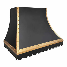 Fobest Stainless Steel Black Range Hood with Brass Trim FSS-197-Stainless Steel Range Hood-Fobest