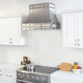 Fobest Stainless Steel Custom Hood Cover with Square Rivets FSS-168-Stainless Steel Range Hood-Fobest