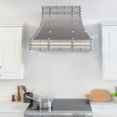 Fobest Stainless Steel Custom Hood Cover with Square Rivets FSS-168-Stainless Steel Range Hood-Fobest