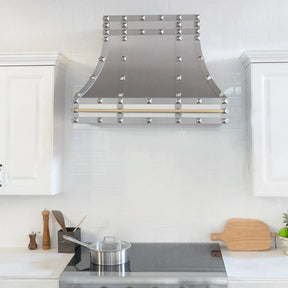 Fobest Stainless Steel Custom Hood Cover with Square Rivets FSS-168-Stainless Steel Range Hood-Fobest
