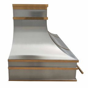 Fobest Stainless Steel Custom Hood with Brass Decor FSS-249-Stainless Steel Range Hood-Fobest