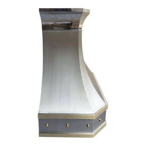 Fobest Stainless Steel Custom Kitchen Hood with Polished Crown FSS-138-Stainless Steel Range Hood-Fobest