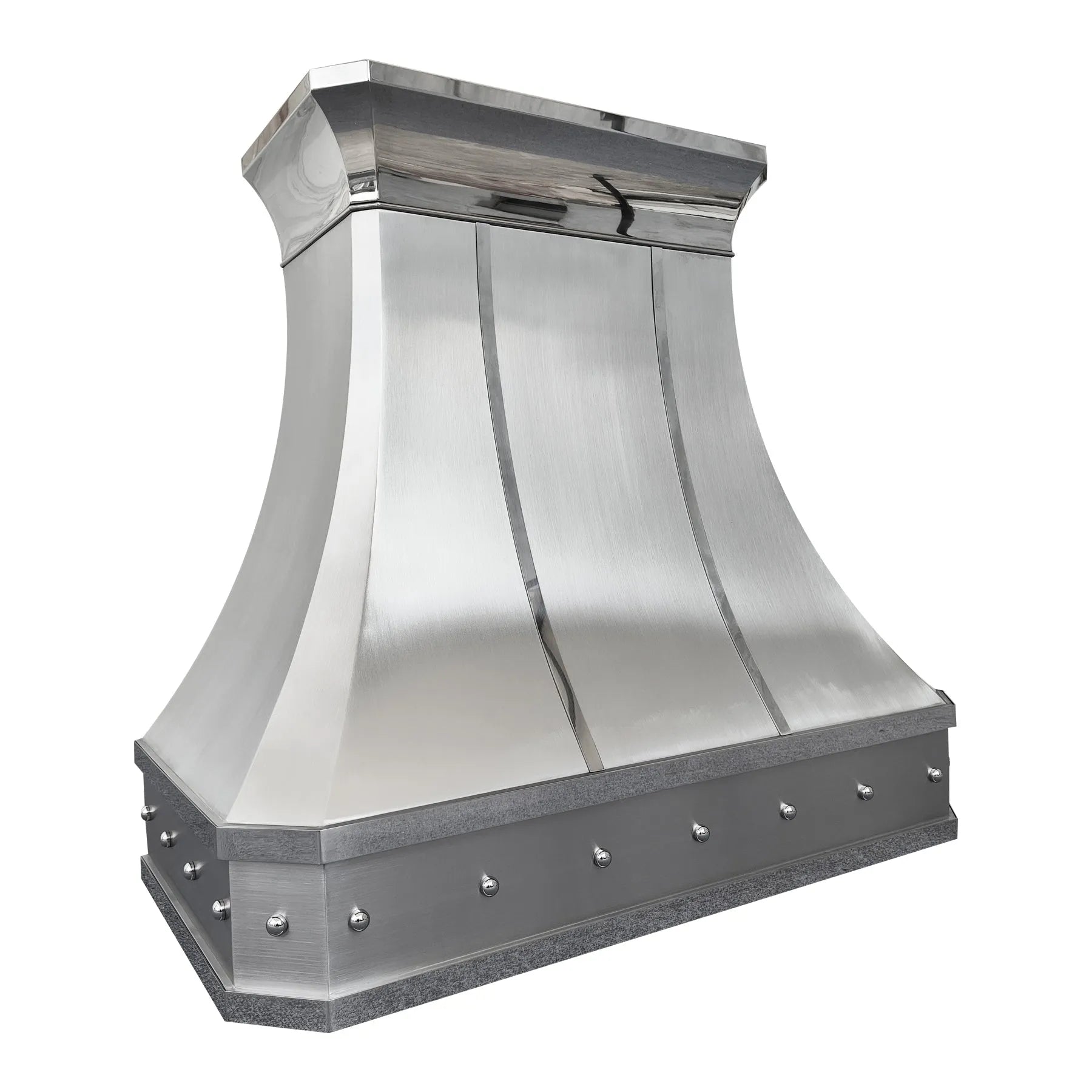 Fobest Stainless Steel Custom Kitchen Hood with Polished Crown FSS-138-Stainless Steel Range Hood-Fobest