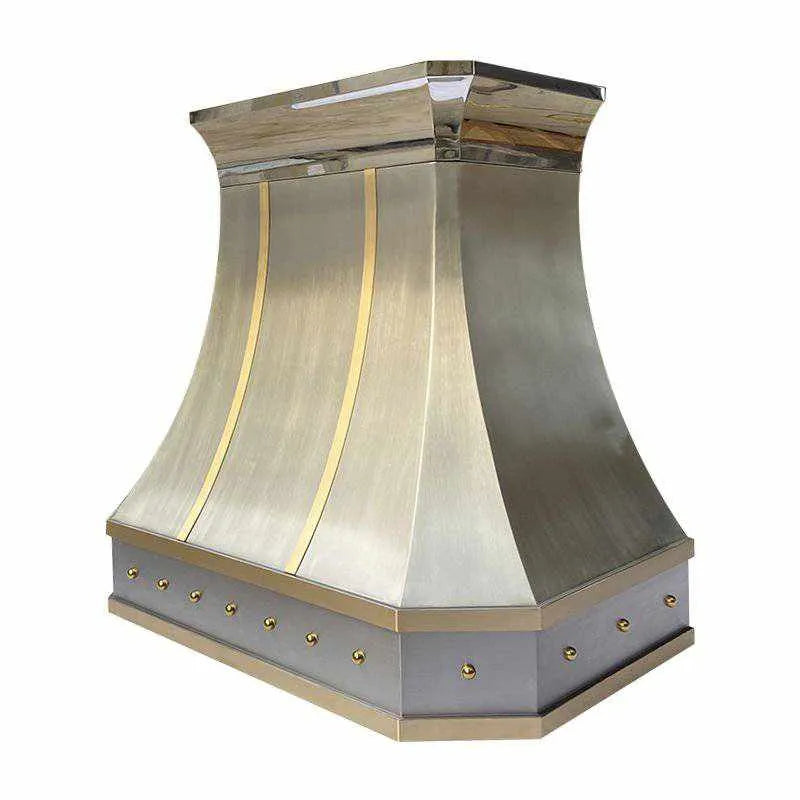 Fobest Stainless Steel Custom Kitchen Hood with Polished Crown FSS-138-Stainless Steel Range Hood-Fobest