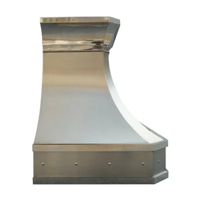 Fobest Stainless Steel Custom Kitchen Hood with Polished Crown FSS-138-Stainless Steel Range Hood-Fobest