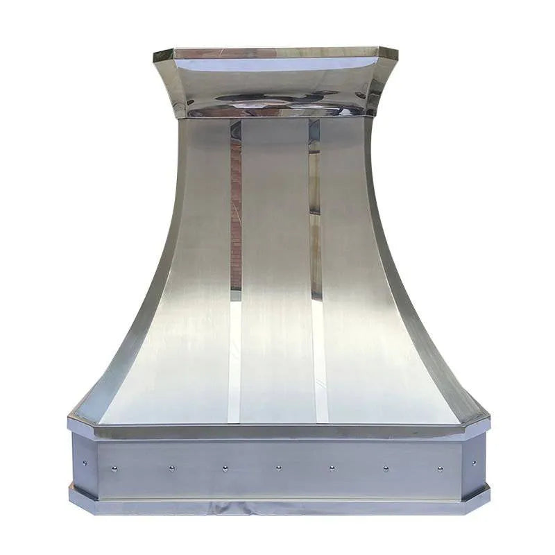 Fobest Stainless Steel Custom Kitchen Hood with Polished Crown FSS-138-Stainless Steel Range Hood-Fobest
