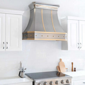 Fobest Stainless Steel Custom Kitchen Hood with Polished Crown FSS-138-Stainless Steel Range Hood-Fobest