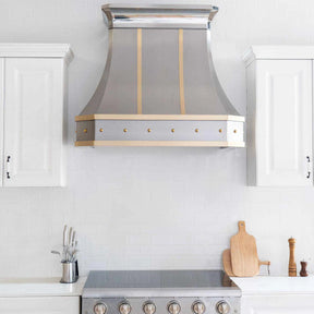 Fobest Stainless Steel Custom Kitchen Hood with Polished Crown FSS-138-Stainless Steel Range Hood-Fobest