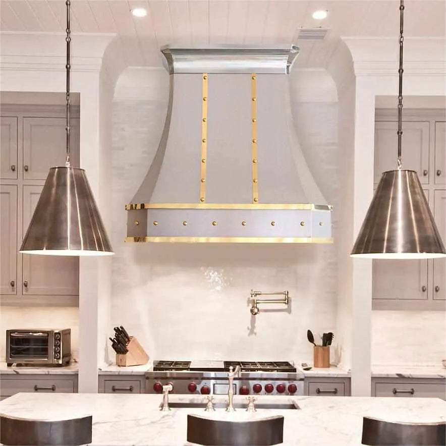 Fobest Stainless Steel Custom Kitchen Hood with Polished Crown FSS-138-Stainless Steel Range Hood-Fobest