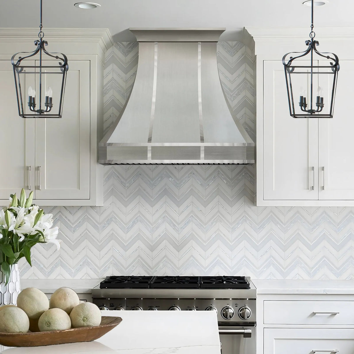 Fobest Stainless Steel Custom Kitchen Range Hoods with Polished Straps FSS-460