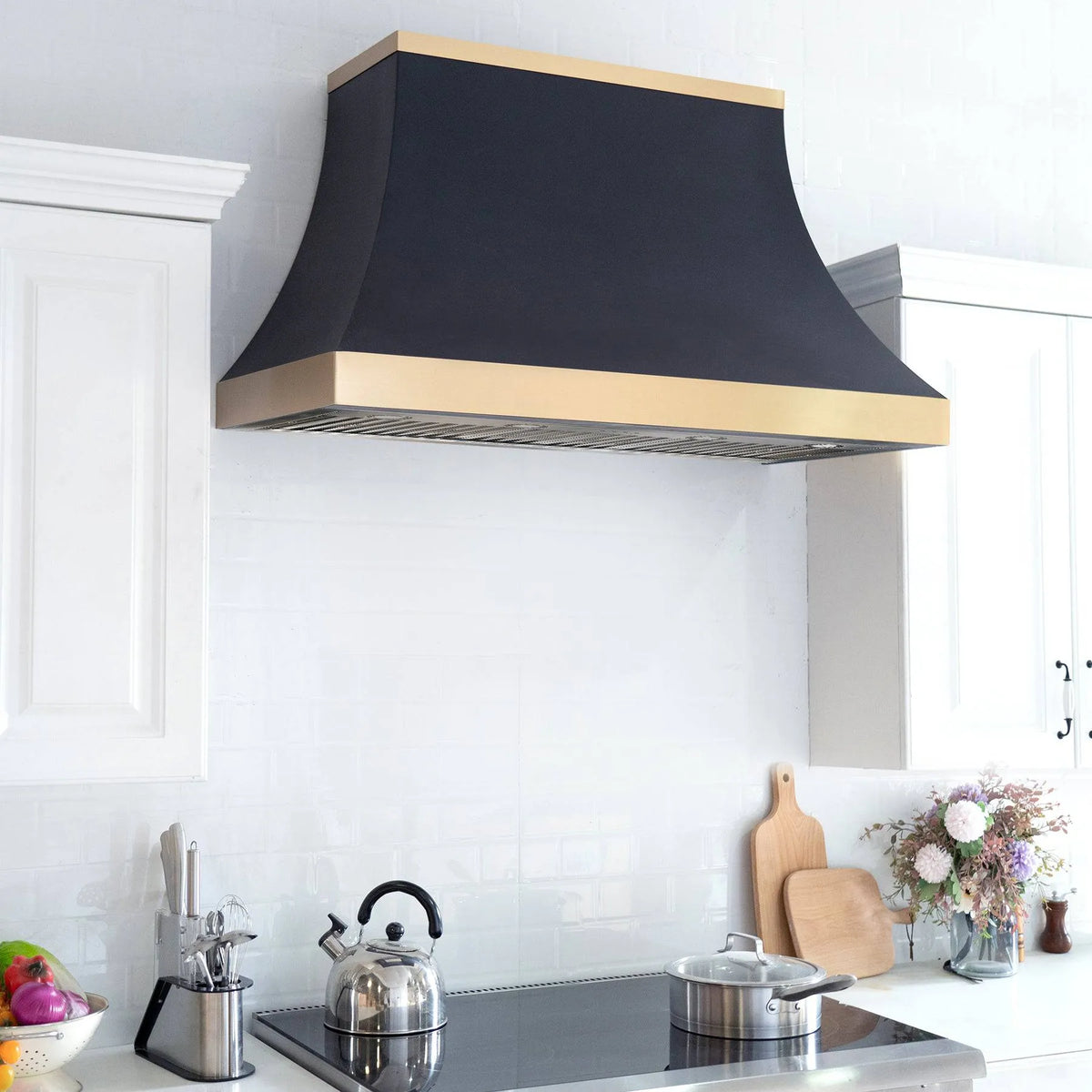 Fobest Stainless Steel Custom Range Hood with Black Finish FSS-119-Stainless Steel Range Hood-Fobest