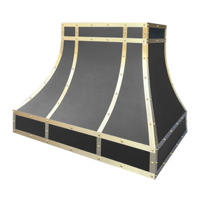 Fobest Stainless Steel Custom Range Hood with Brass Accents FSS-113-Stainless Steel Range Hood-Fobest