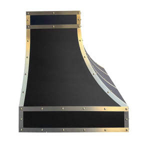 Fobest Stainless Steel Custom Range Hood with Brass Accents FSS-113-Stainless Steel Range Hood-Fobest