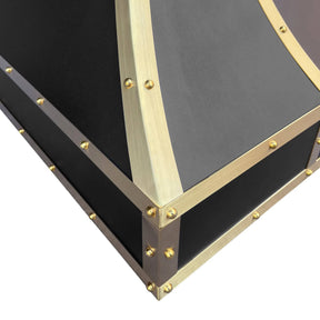Fobest Stainless Steel Custom Range Hood with Brass Accents FSS-113-Stainless Steel Range Hood-Fobest