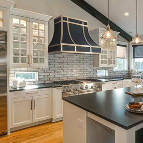Fobest Stainless Steel Custom Range Hood with Brass Accents FSS-113-Stainless Steel Range Hood-Fobest