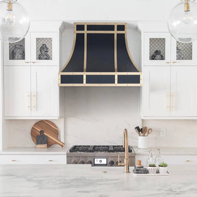 Fobest Stainless Steel Custom Range Hood with Brass Accents FSS-113-Stainless Steel Range Hood-Fobest