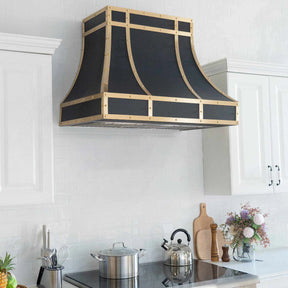 Fobest Stainless Steel Custom Range Hood with Brass Accents FSS-113-Stainless Steel Range Hood-Fobest