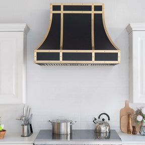 Fobest Stainless Steel Custom Range Hood with Brass Accents FSS-113-Stainless Steel Range Hood-Fobest