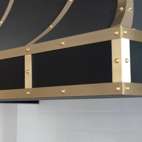 Fobest Stainless Steel Custom Range Hood with Brass Accents FSS-113-Stainless Steel Range Hood-Fobest