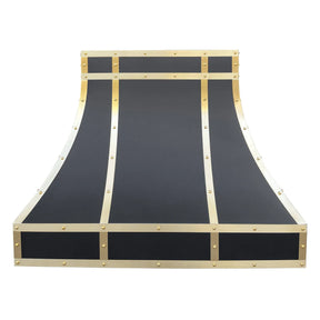 Fobest Stainless Steel Custom Range Hood with Brass Accents FSS-113-Stainless Steel Range Hood-Fobest