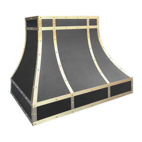 Fobest Stainless Steel Custom Range Hood with Brass Accents FSS-113-Stainless Steel Range Hood-Fobest