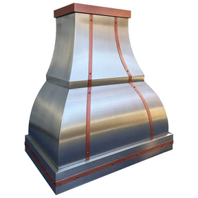 Fobest Stainless Steel Custom Range Hood with Copper Straps FSS-49-Stainless Steel Range Hood-Fobest